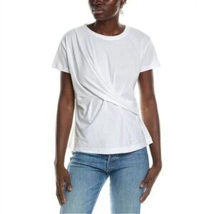 Cabi Swag T-Shirt Size S NWT #6338 White Short Sleeve Wrap Tee Shirt Top